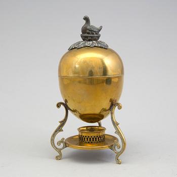ÄGGKOKARE, mässing, 1800-tal.