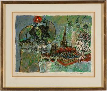 Three signed Theo Tobiasse lithographs.