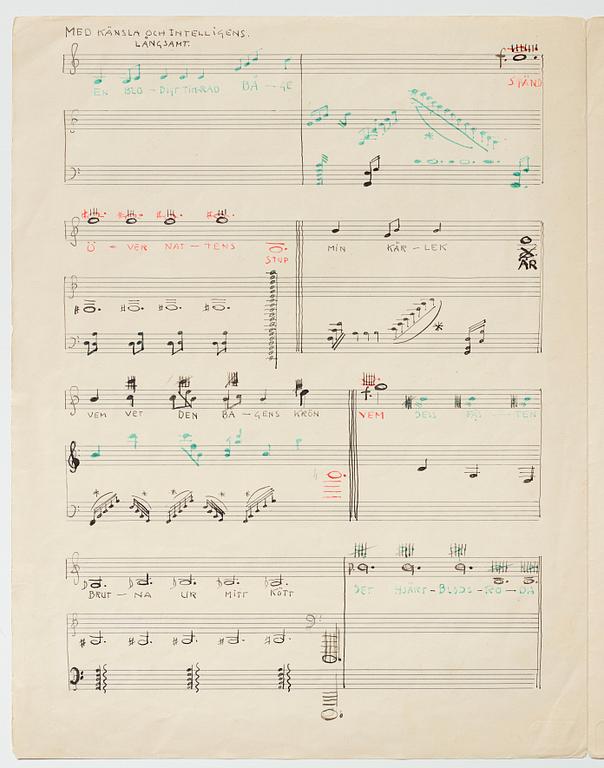 Gösta Adrian-Nilsson, Portfolio with three scores,  "Dialog mellan piano och cello", opus 2, "Sång och piano", opus 3.