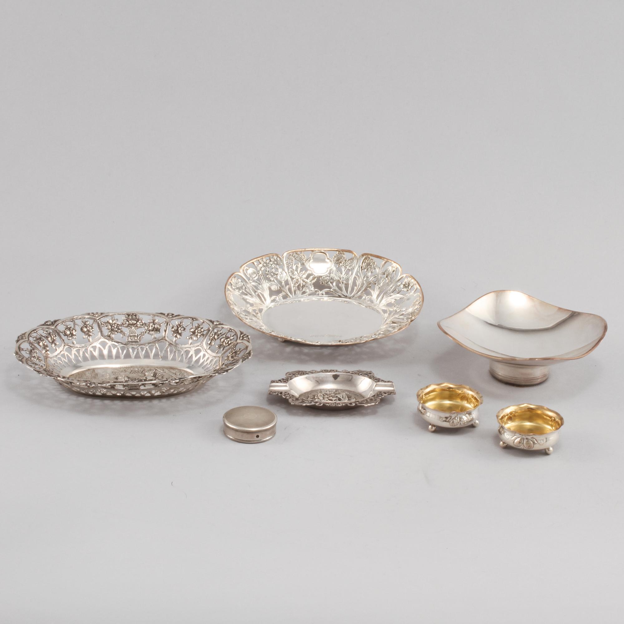 PARTI SILVER, 7 delar, mestadels Sverige, 1900-talets mitt/andra hälft, total vikt 364 g.