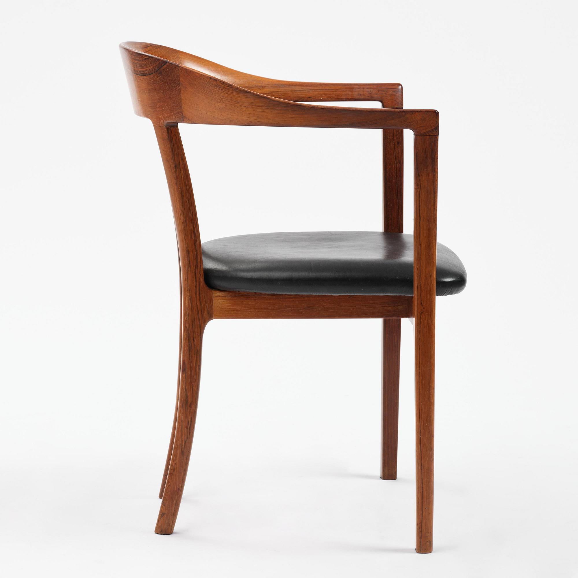 Ole Wanscher, a rosewood armchair, cabinetmaker A.J. Iversen, Denmark, 1950s-60s.