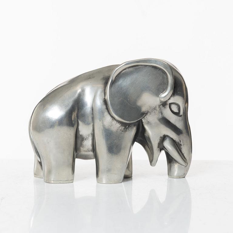 Björn Trägårdh, a model A 1734 pewter sculpture of an elephant, Firma Svenskt Tenn, Stockholm 1984.