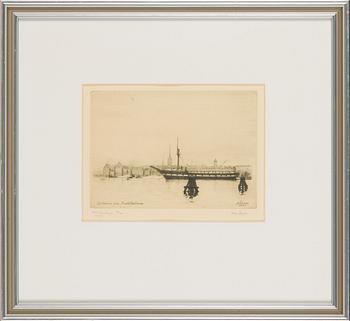 Louis Sparre, etching, signed in pencil and marked 'före upplaga 4/10, 1937'.