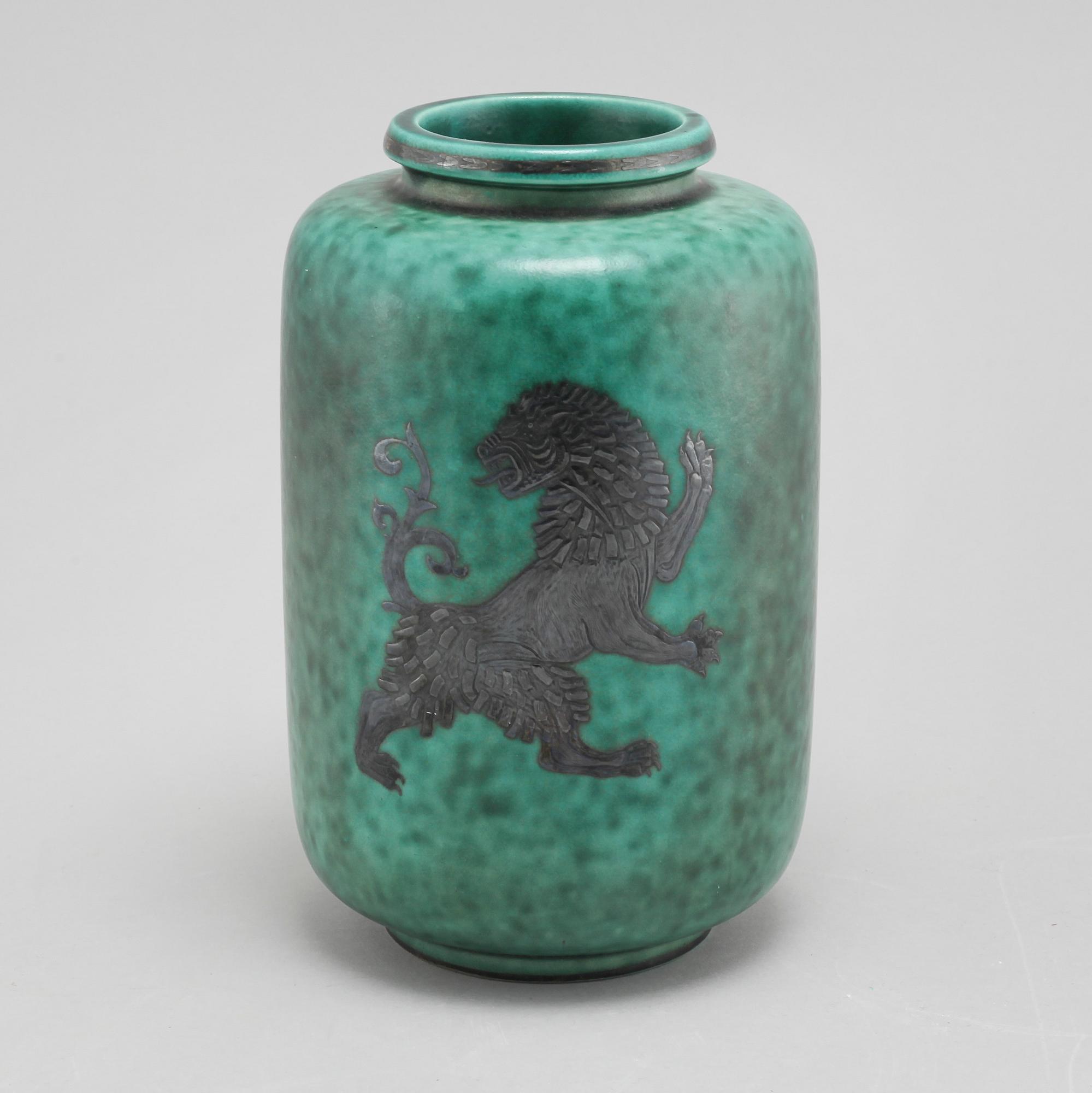 WILHELM KÅGE, "Argenta" vas, stengods, Gustavsberg, 1948.