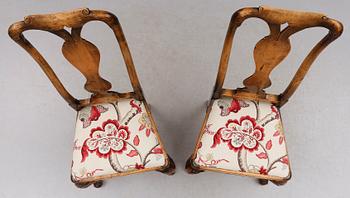STOLAR, 1 par, senbarock, 1700-tal.