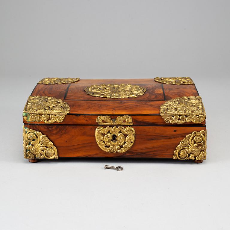 A 18th Century Baroque  box with brass mountings.