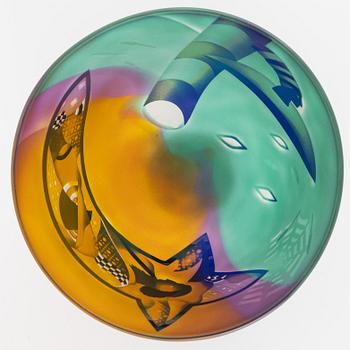 Bertil Vallien, a unique blasted glass bowl, Kosta Boda, Sweden.