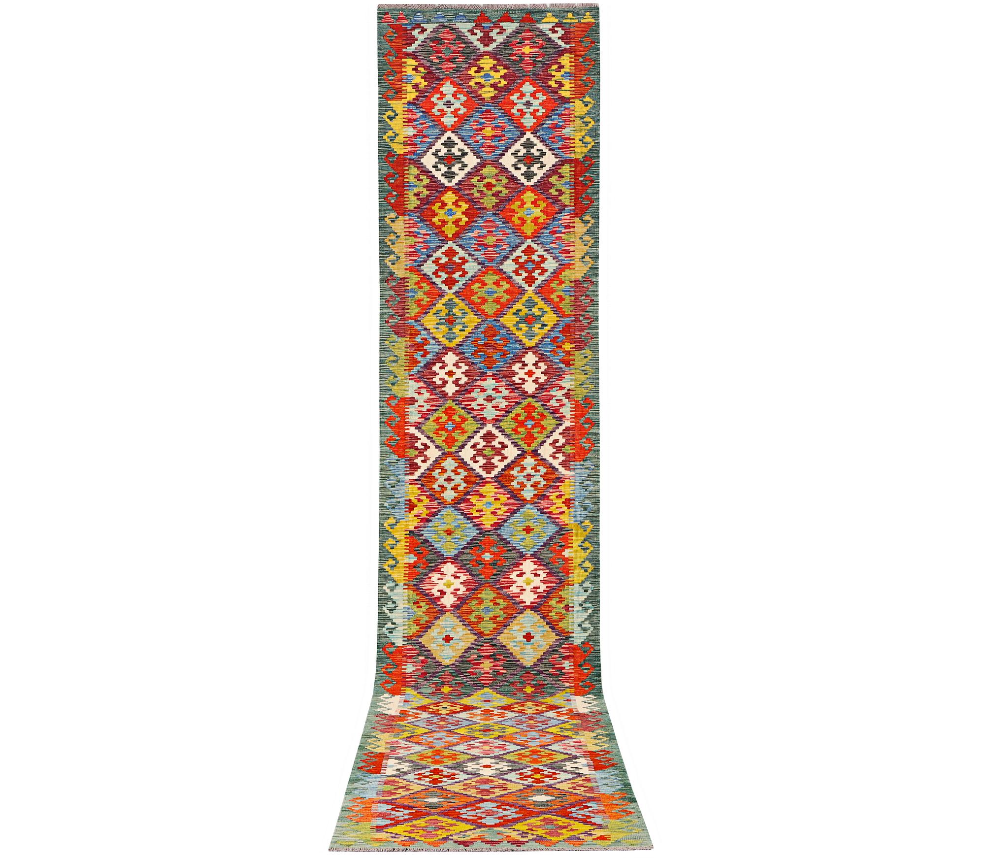 A runner carpet, Kilim, c. 507 x 85 cm.