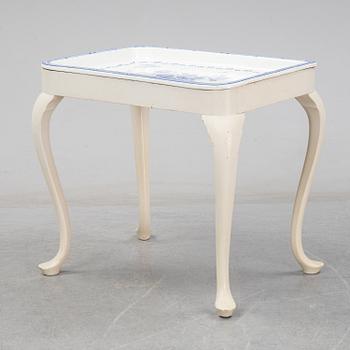 Tea table, a Rococo style table, tray signed and dated a tergo Rörstrand E.L. 1926.