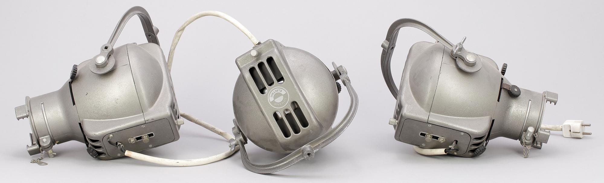 FOTOLAMPOR, 3 st, industri, Strand Electric, England, 1900-tal.