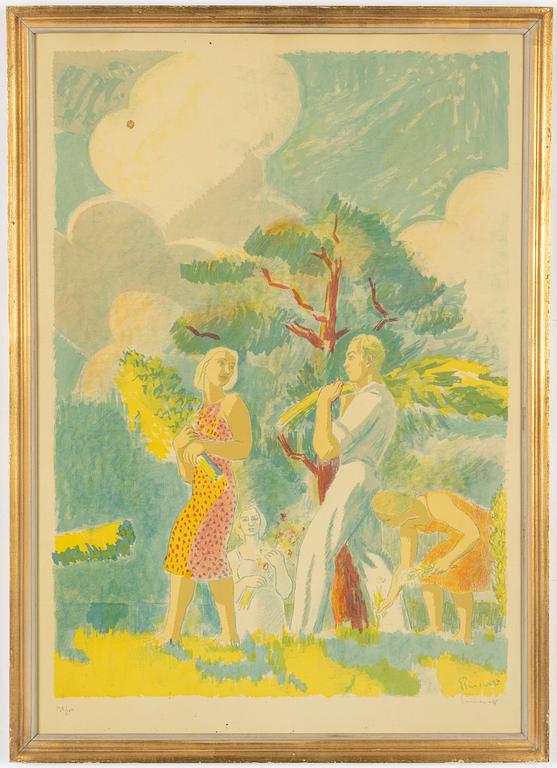 Isaac Grünewald, lithograph in colours, signed 138/200.