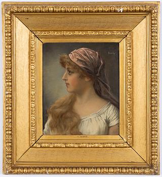 Unknown artist, 19th Century, signed Desoie, Younf woman.