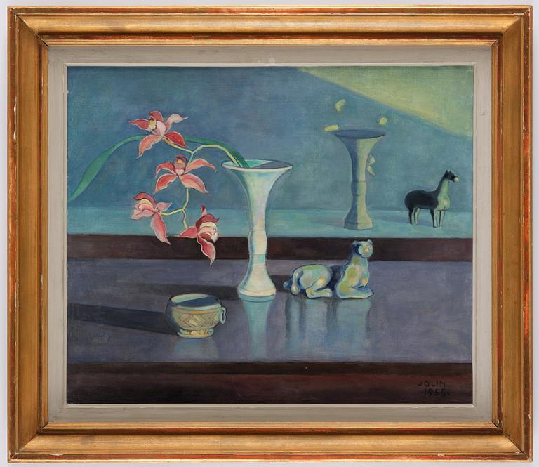 Einar Jolin, Still life with lilies.