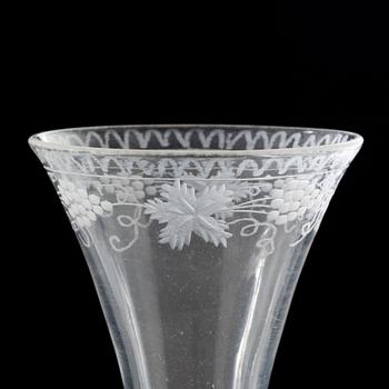 VINGLAS, troligen England, 1700-tal.