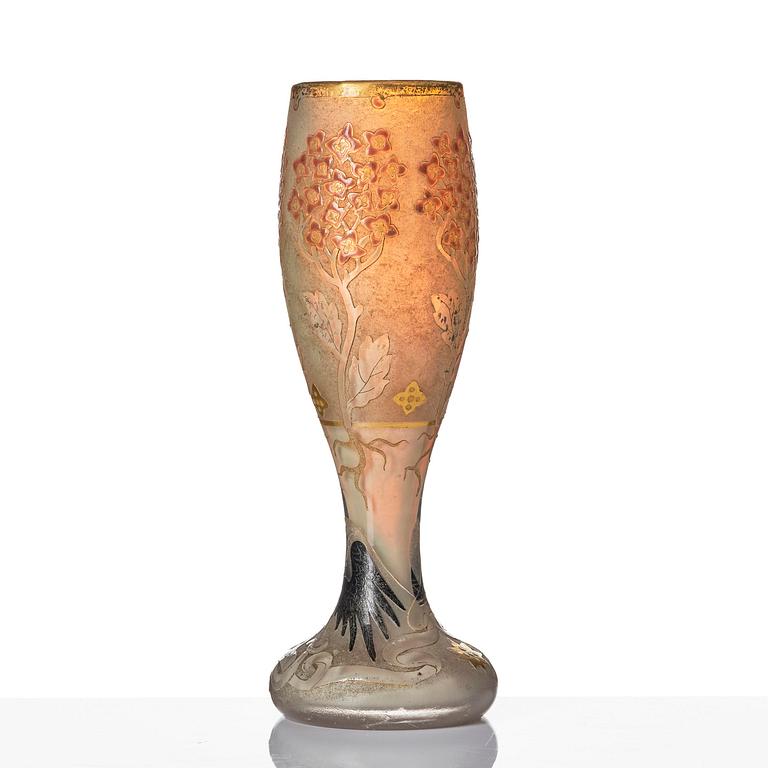 Daum Frères, an Art Nouveau cameo glass vase, Nancy, France.