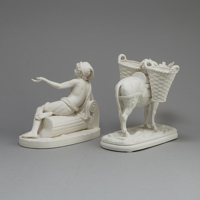 TWO PARIAN FIGURES, Gustafsberg och Rörstrand, ca 1900.