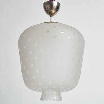 Flygsfors Glasbruk, ceiling lamp, a version of model '51334/513 P', 1940s/50s.