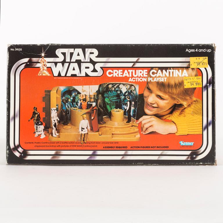 STAR WARS, 3 stycken playsets i kartonger, 1970/80-tal.