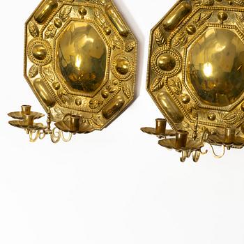 A pair of Baroque style sconces, C.Gullholm, Uppsala, Sweden, first half of the 20th century.