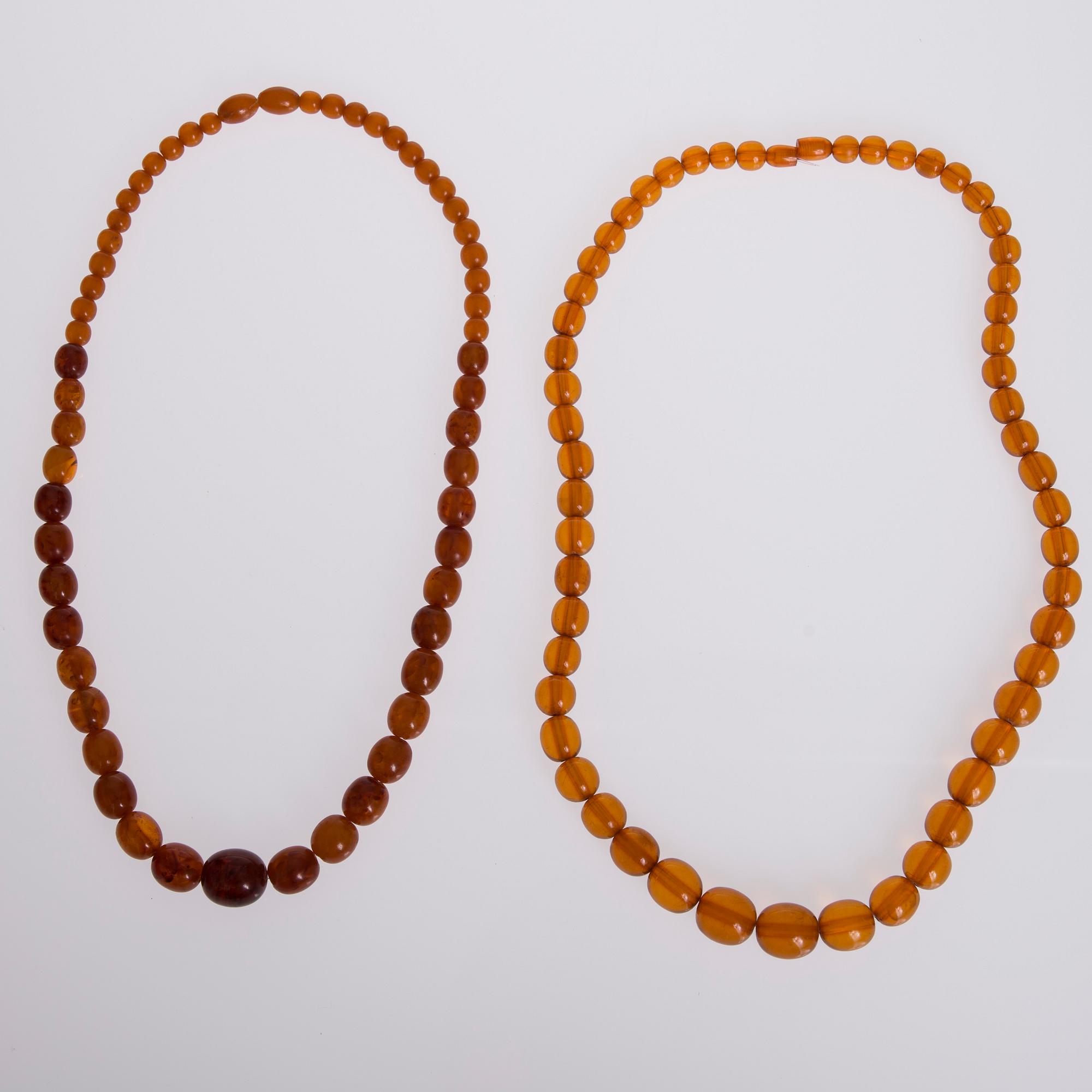 COLLIER, 2 st, bärnsten.