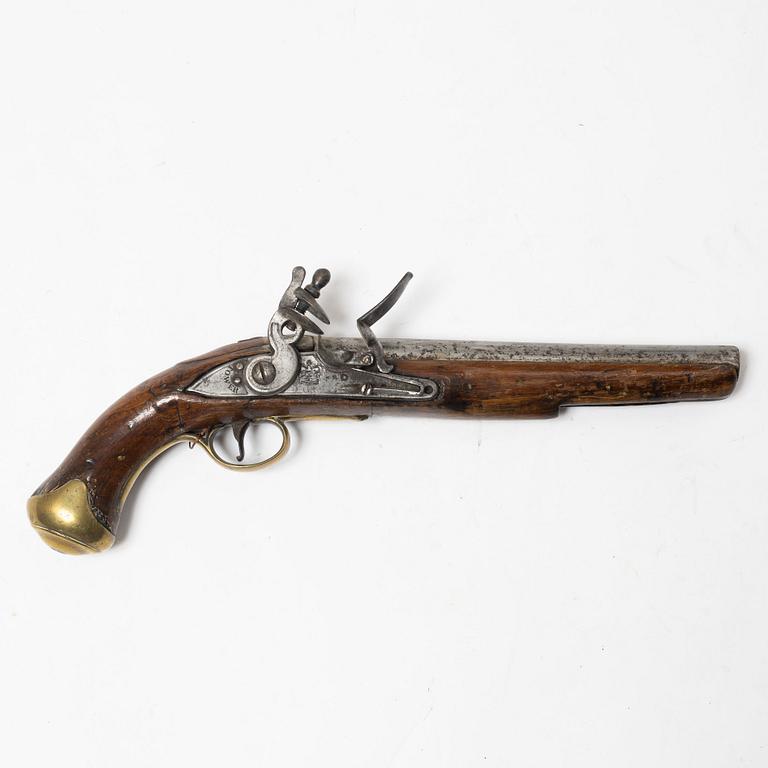 Flinlåspistol, brittisk, 1800-talets början,.