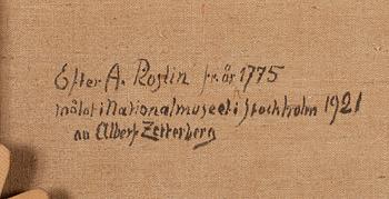 Albert Zetterberg, copy after Alexander Roslin, oil on canvas, marked verso.