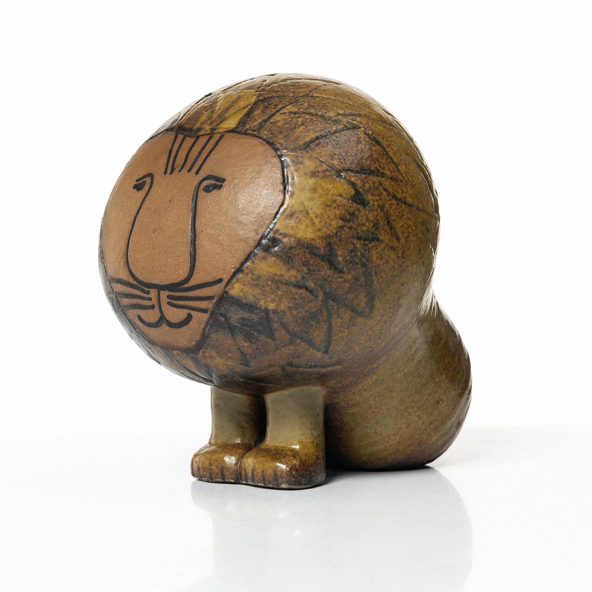 Lisa Larson, a stoneware figurine, 'Lejon Midi', Gustavsberg, Sweden.