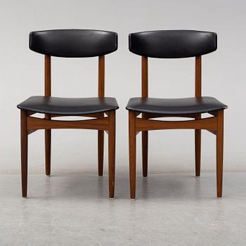 Six teak chairs, Denmark, 1960's.