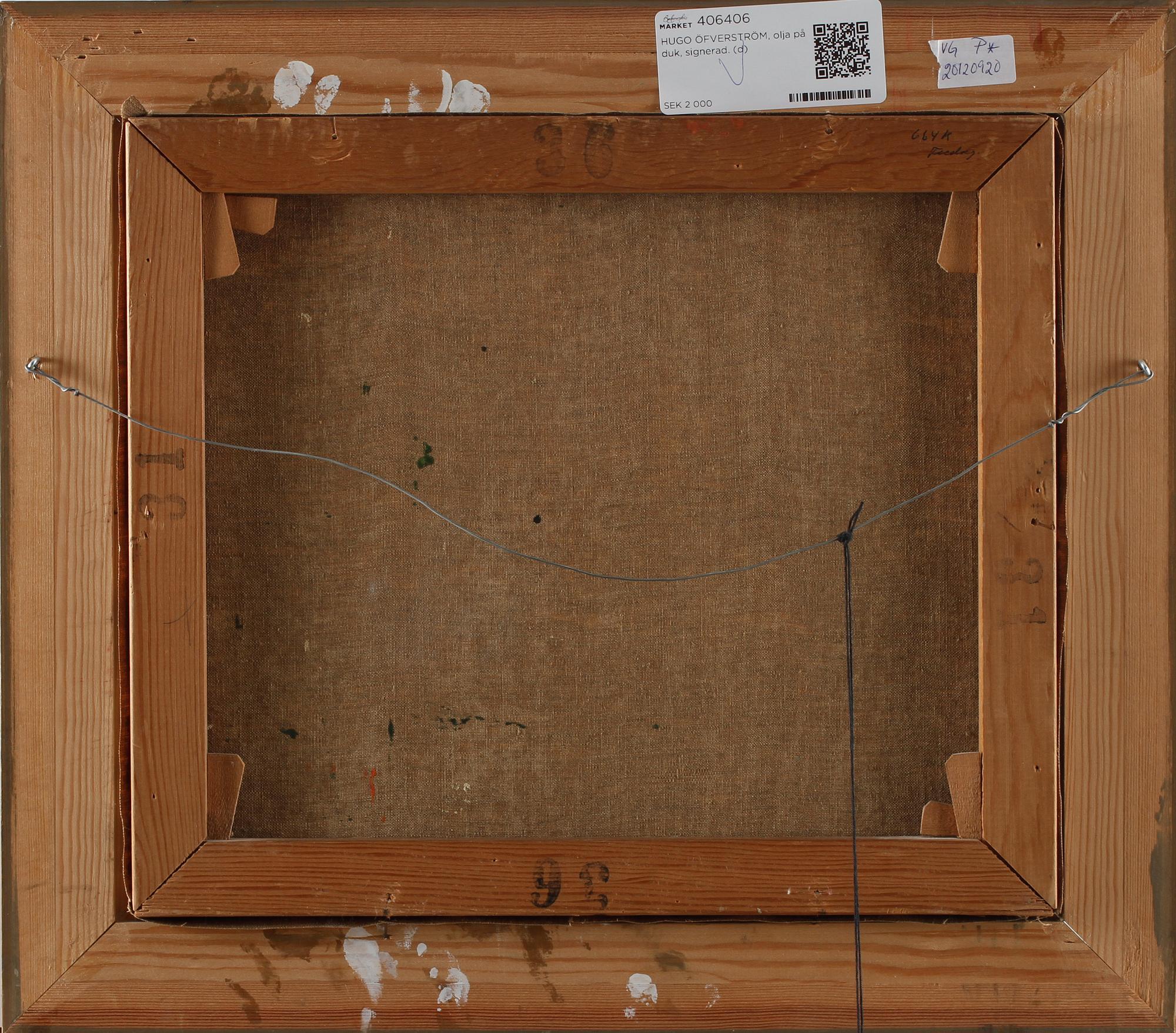 HUGO ÖFVERSTRÖM, olja på duk, signerad.