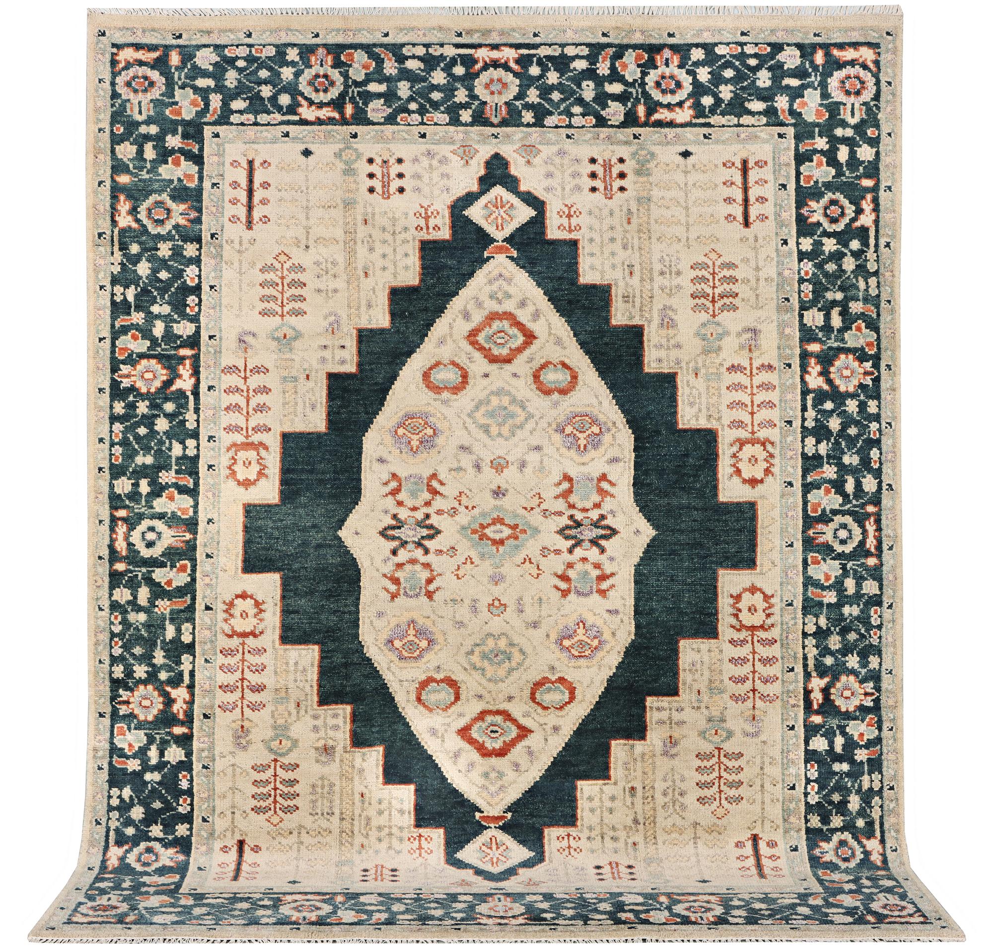 An oriental carpet with Mamluk design, c. 307 x 237 cm.