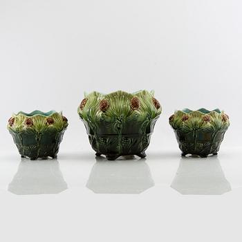 Outer dishes 2+1 pcs Jugend, Rörstrand early 20th century stoneware.