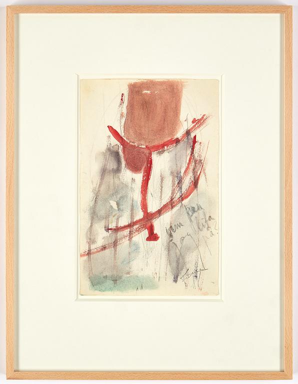 Eddie Figge, mixed media on paper, signed with stamp, executed around 1953.