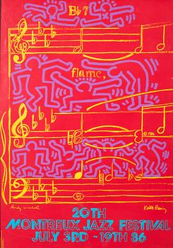 Keith Haring and Andy Warhol, after. "Montreux 1986".