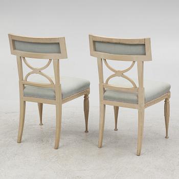 A Pair of Gustavian Chairs, a pair, by Anders Hellman the Younger (master in Stockholm 1793-1825).