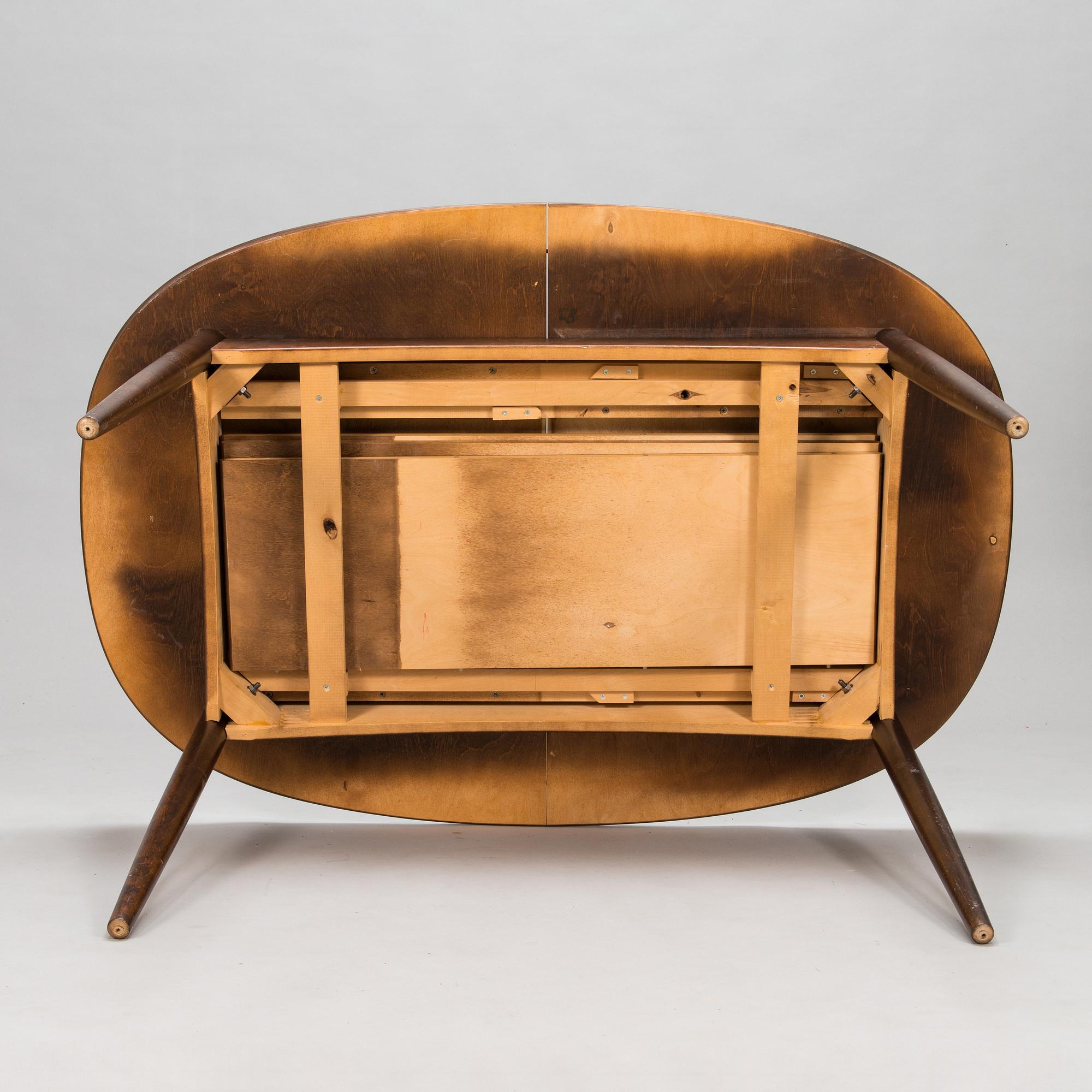 Kerstin Hörlin-Holmquist, A set of six Charlotte chairs with a dining table by Asko, Finland, 1970s.