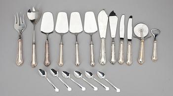 BESTICK, 18 delar, silver, Chippendale, Finland 1990-tal.