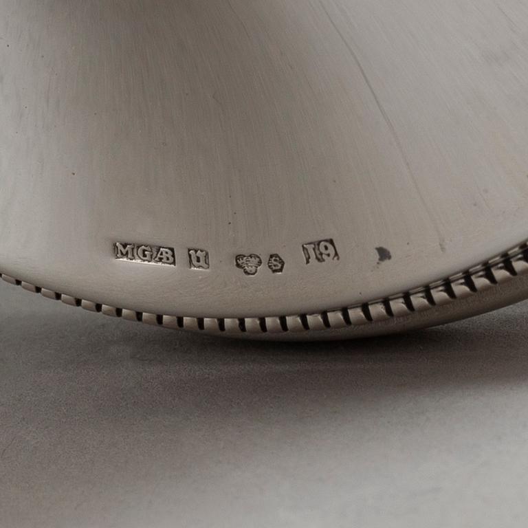 ERIC LÖFMAN, ljusstakar, fyra st, silver, MGAB Uppsala, 1959-1975.
