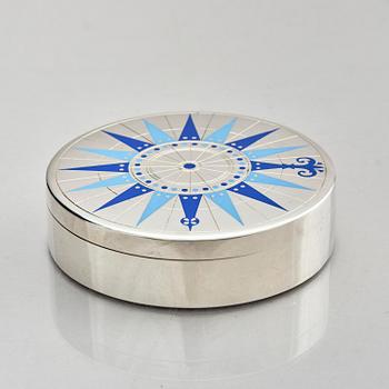 A Danish sterling silver box with lid, designed by Erik Herløw, company Anton Michelsen, Copenhagen ca 1950s.