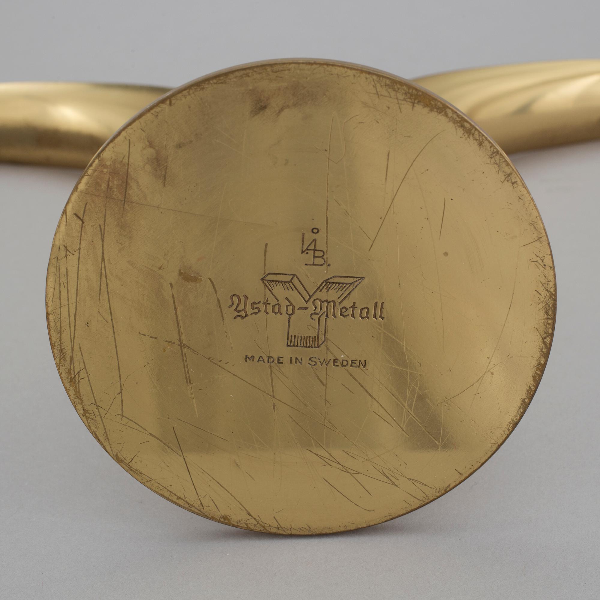 LJUSSTAKAR, 4 st, mässing, "Liljan", Ivar Ålenius Björk för Ystad-Metall.