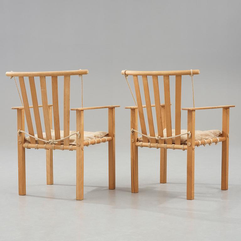 Åke Axelsson, a pair of beech chairs, "Ararat", executed by Åke Axelsson in 1976.