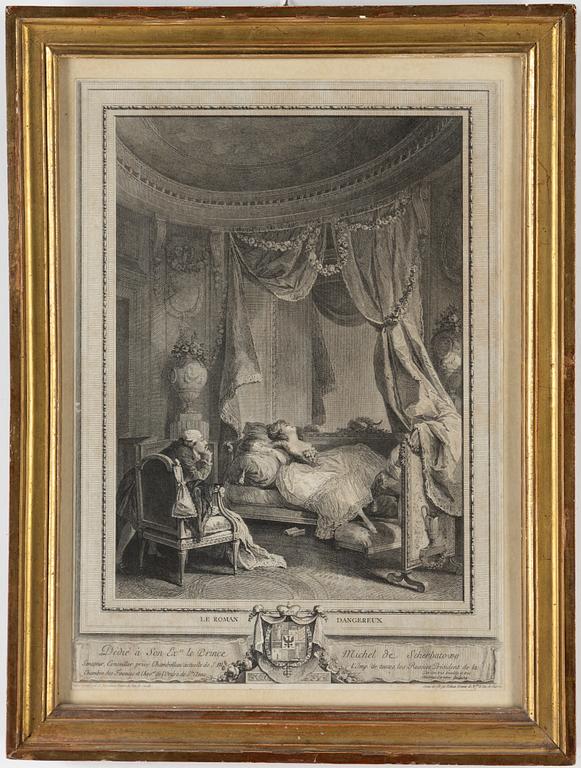 KOPPARSTICK, 2 st, efter Lafrensen, 1700-tal.