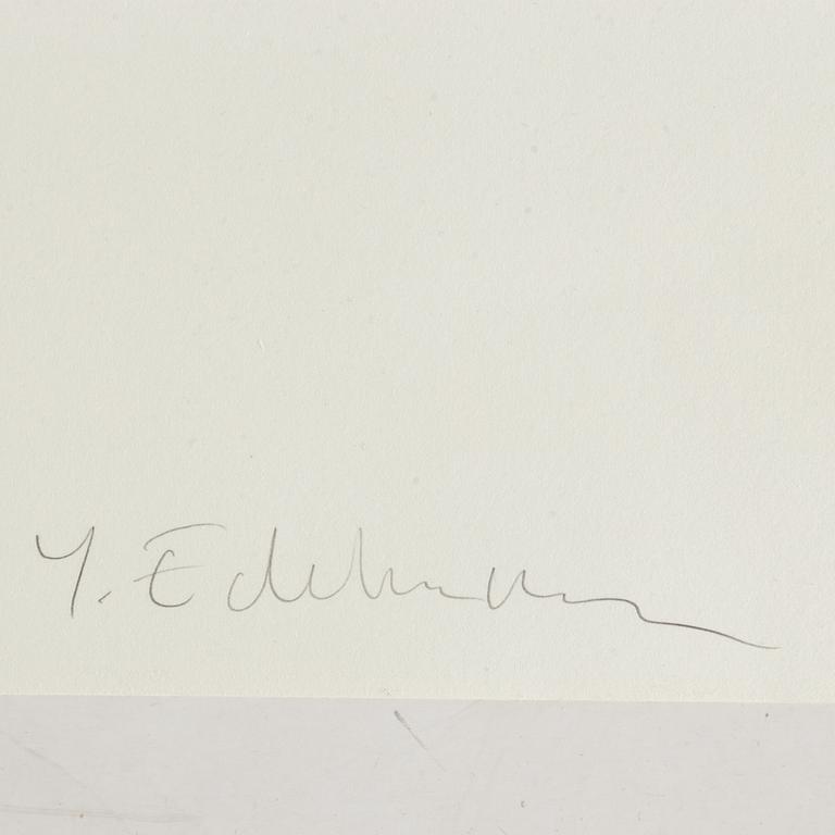 Yrjö Edelmann, lithograph in colours, signed AP.