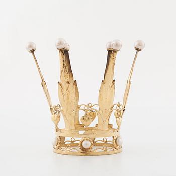 A bridal crown set with cultured pearls by Alton, Falköping, 1948.