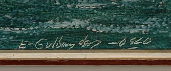 ERLING GULBRANDSEN, olja på pannå, signerad.