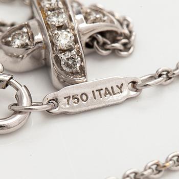 Tiffany & Co, kaulakoru "Cross Stitch", 18K valkokultaa ja timantteja.