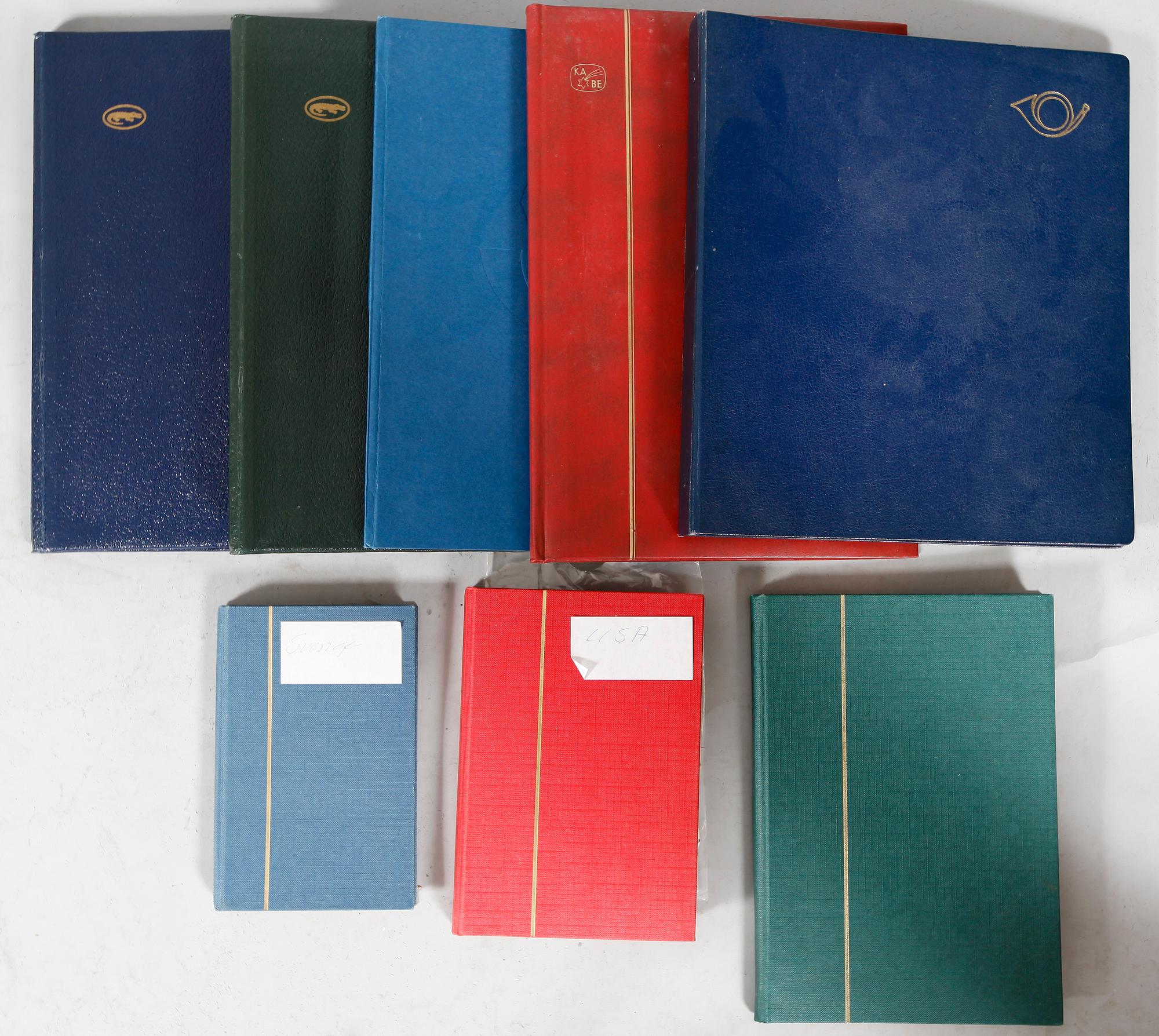 SAMLING FRIMÄRKSALBUM, ca 20 st.