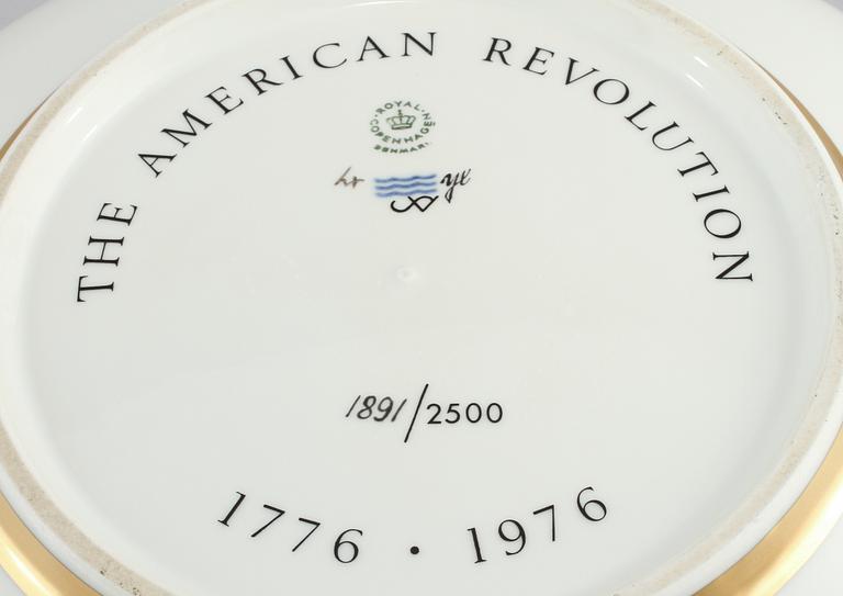 SKÅL, porslin, Amerikanska frihetsskriget, Royal Copenhagen, numrerad 1891/2500.