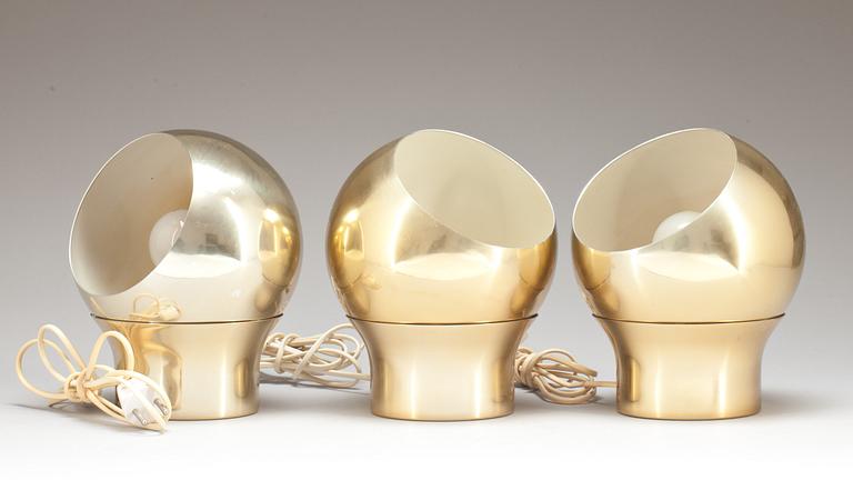 LAMPOR, 3 st, "typ klot 3", Hemi. 1970-tal.