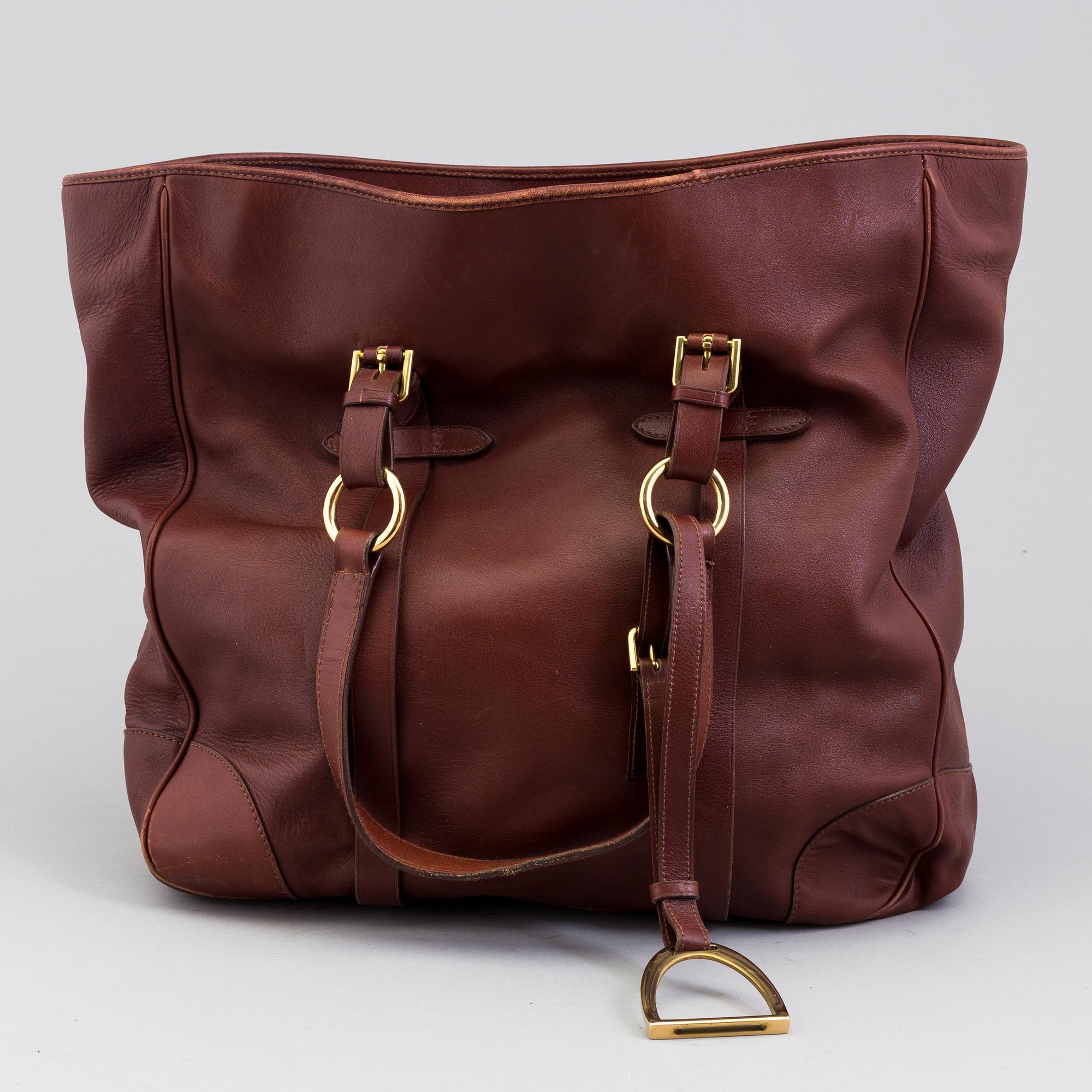A big leather bag by Ralph Lauren.