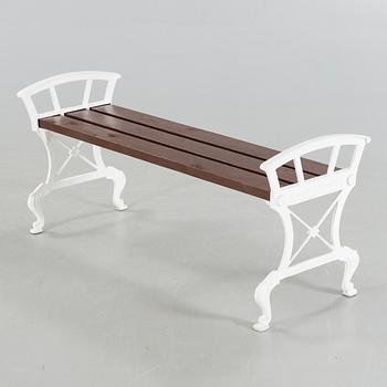 Garden bench, for late 20th century.